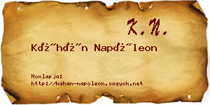 Káhán Napóleon névjegykártya